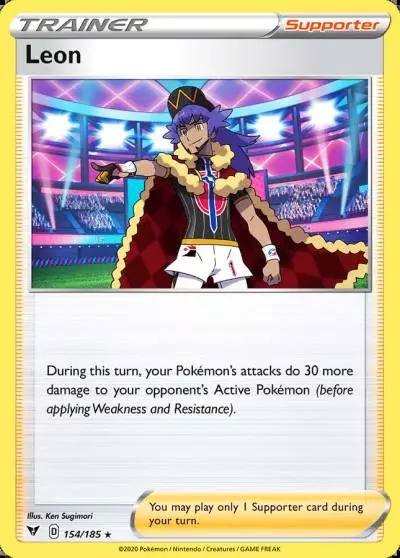 Leon 154/185 Vivid Voltage Pokemon card