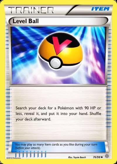 Level Ball 76/98 Ancient Origins Pokemon card