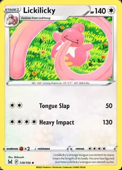 Lickilicky 139/196 Lost Origin Pokemon card