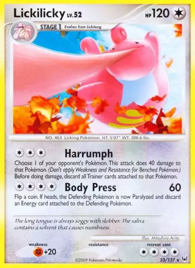 Lickilicky 33/127 Platinum Pokemon card