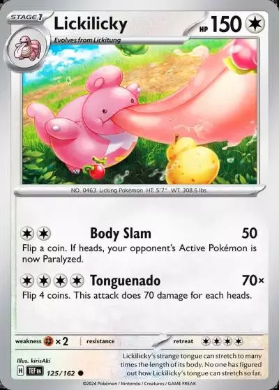 Lickilicky 125/162 Temporal Forces Pokemon card
