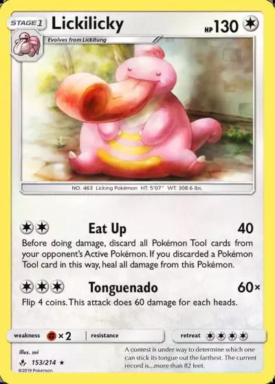 Lickilicky 153/214 Unbroken Bonds Pokemon card