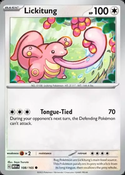 Lickitung 108/165 151 Pokemon card