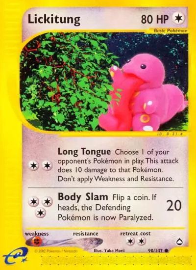 Lickitung 90/147 Aquapolis Pokemon card