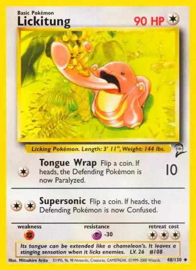 Lickitung 48/130 Base Set 2 Pokemon card