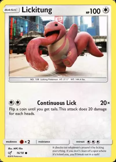 Lickitung 16/18 Detective Pikachu Pokemon card