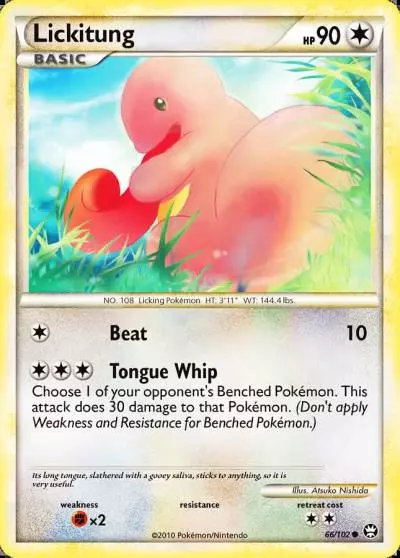 Lickitung 66/102 HS—Triumphant Pokemon card