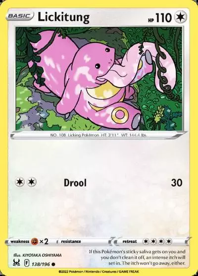 Lickitung 138/196 Lost Origin Pokemon card
