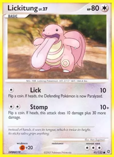 Lickitung 91/132 Secret Wonders Pokemon card
