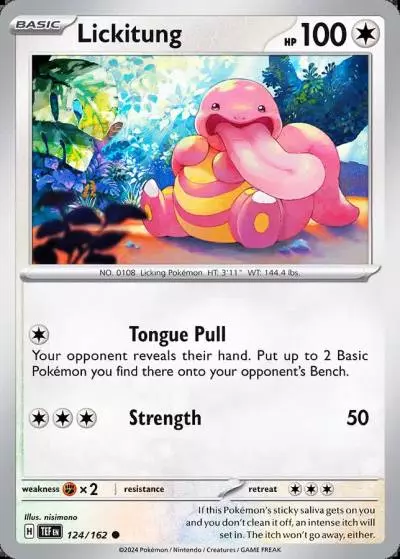 Lickitung 124/162 Temporal Forces Pokemon card