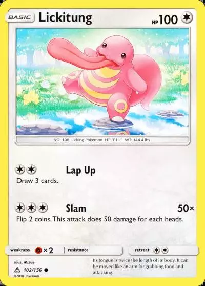 Lickitung 102/156 Ultra Prism Pokemon card