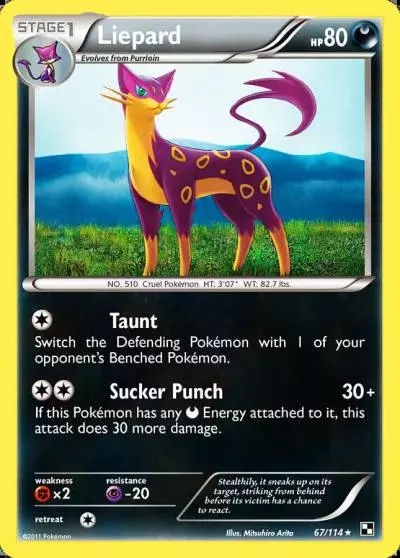 Liepard 67/114 Black & White Pokemon card