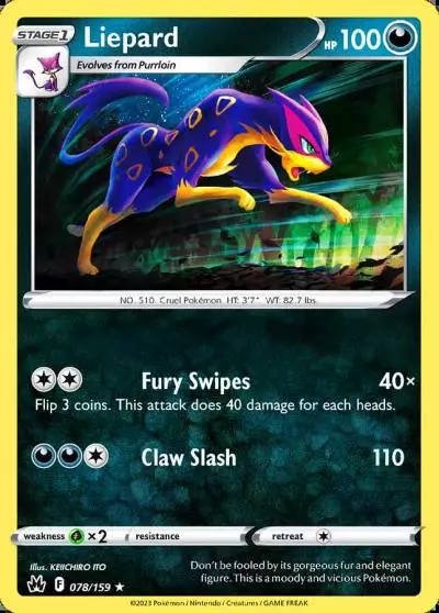 Liepard 78/159 Crown Zenith Pokemon card