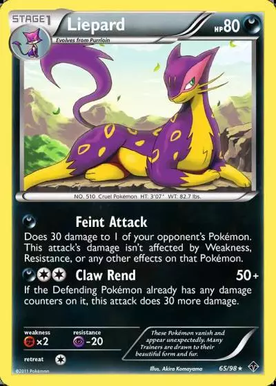 Liepard 65/98 Emerging Powers Pokemon card