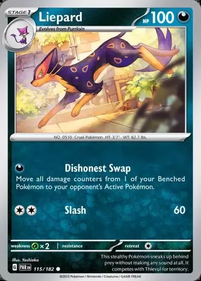 Liepard 115/182 Paradox Rift Pokemon card