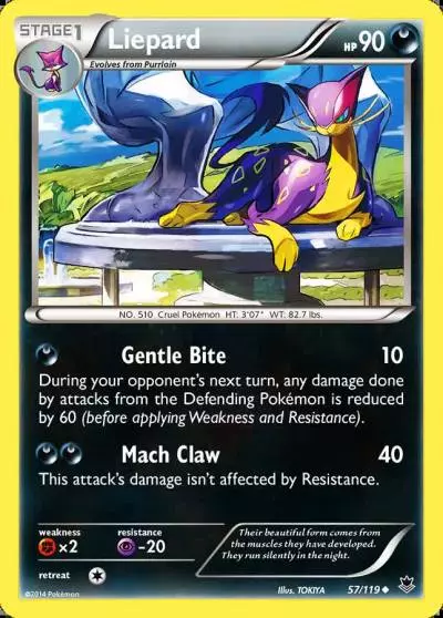 Liepard 57/119 Phantom Forces Pokemon card