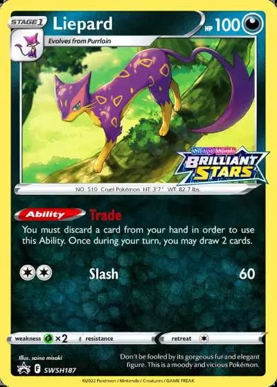 Liepard SWSH187/307 SWSH Black Star Promos Pokemon card