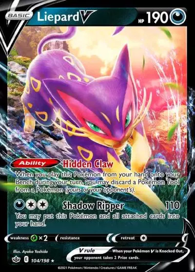 Liepard V 104/198 Chilling Reign Pokemon card