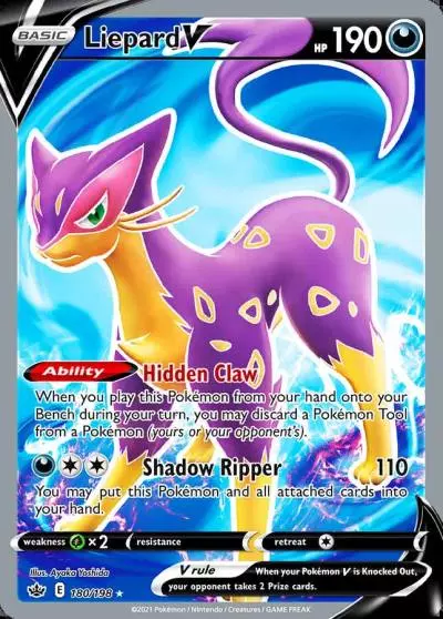 Liepard V 180/198 Chilling Reign Pokemon card