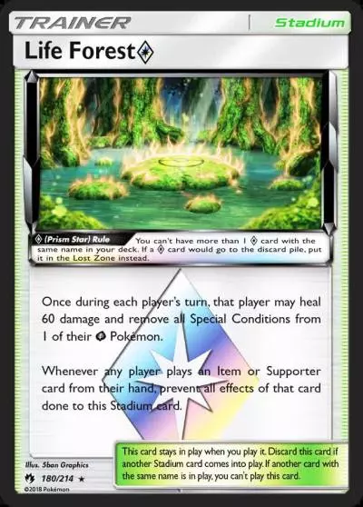 Life Forest ◇ 180/214 Lost Thunder Pokemon card