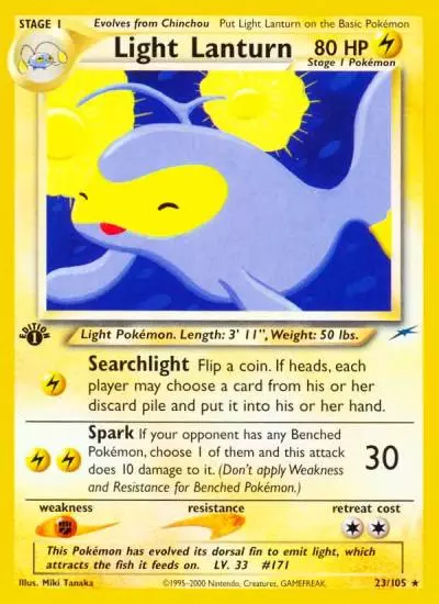 Light Lanturn 23/105 Neo Destiny Pokemon card