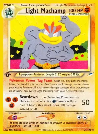 Light Machamp 25/105 Neo Destiny Pokemon card