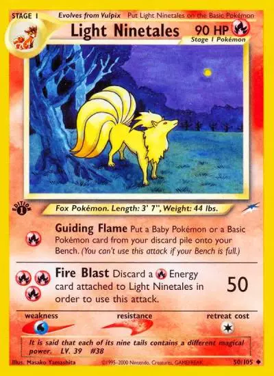 Light Ninetales 50/105 Neo Destiny Pokemon card