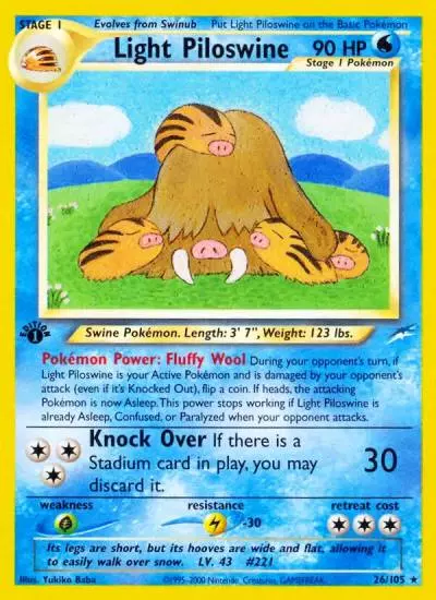 Light Piloswine 26/105 Neo Destiny Pokemon card