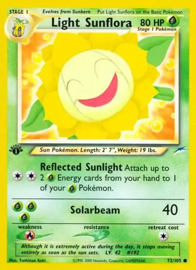 Light Sunflora 72/105 Neo Destiny Pokemon card