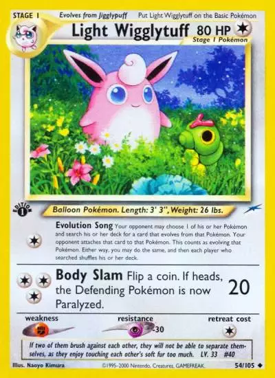 Light Wigglytuff 54/105 Neo Destiny Pokemon card
