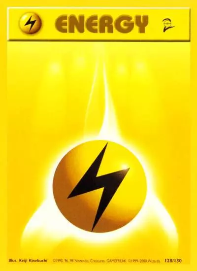 Lightning Energy 128/130 Base Set 2 Pokemon card
