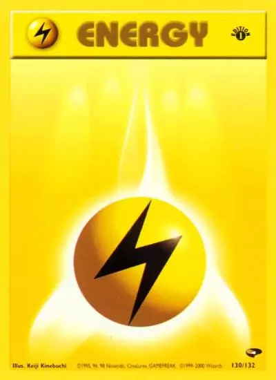 Lightning Energy 130/132 Gym Challenge Pokemon card