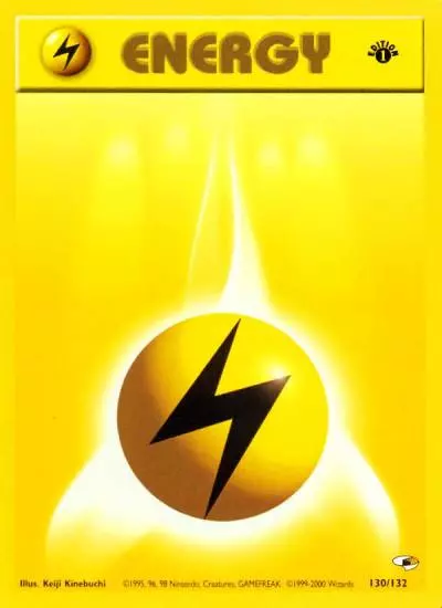 Lightning Energy 130/132 Gym Heroes Pokemon card