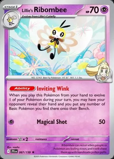 Lillie's Ribombee 67/159 Journey Together Pokemon card