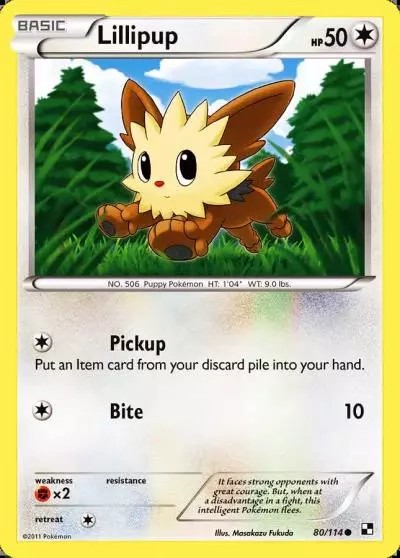 Lillipup 80/114 Black & White Pokemon card