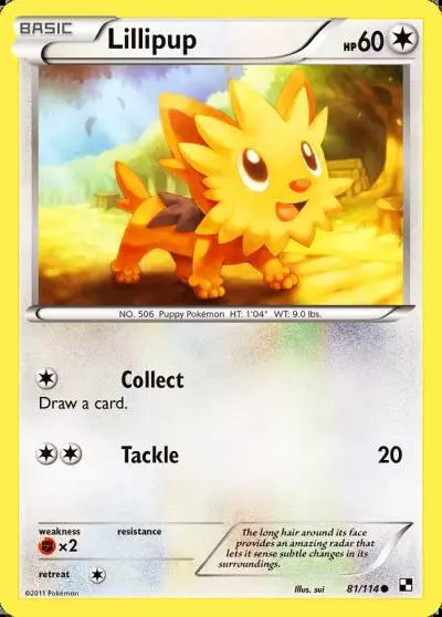 Lillipup 81/114 Black & White Pokemon card