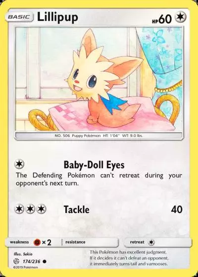 Lillipup 174/236 Cosmic Eclipse Pokemon card
