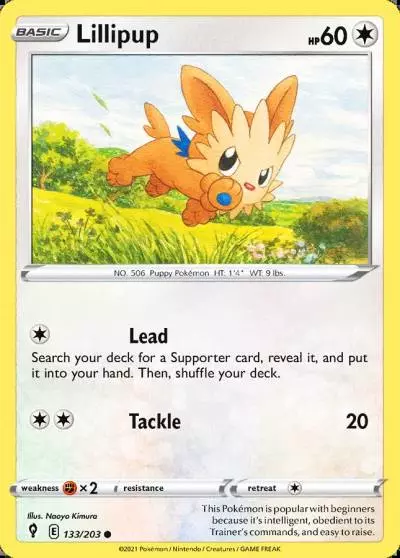 Lillipup 133/203 Evolving Skies Pokemon card