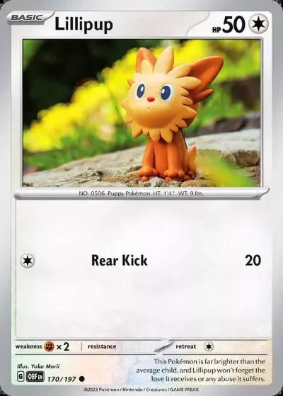 Lillipup 170/197 Obsidian Flames Pokemon card
