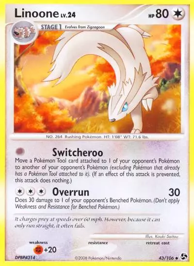 Linoone 43/106 Great Encounters Pokemon card