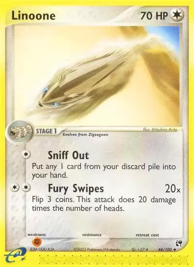 Linoone 44/100 Sandstorm Pokemon card