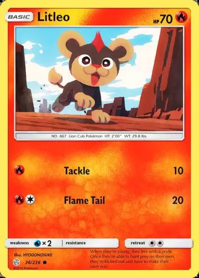 Litleo 36/236 Cosmic Eclipse Pokemon card