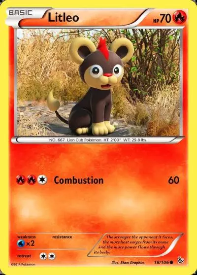 Litleo 18/106 Flashfire Pokemon card