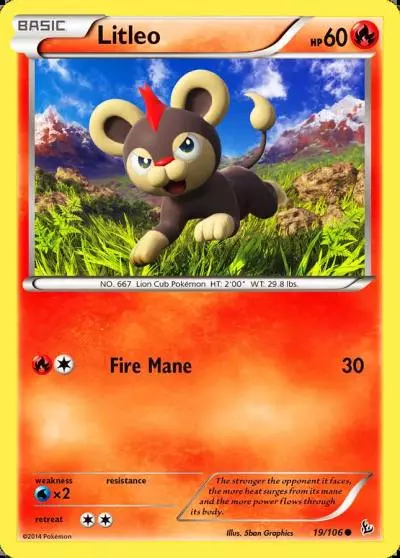 Litleo 19/106 Flashfire Pokemon card