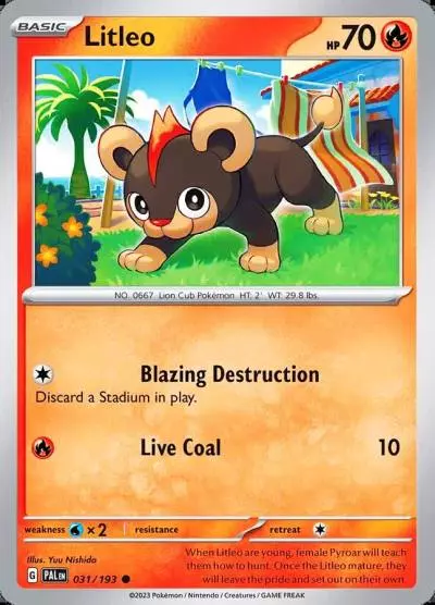 Litleo 31/193 Paldea Evolved Pokemon card