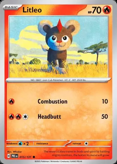 Litleo 15/131 Prismatic Evolutions Pokemon card