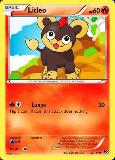 Litleo 22/114 Steam Siege Pokemon card