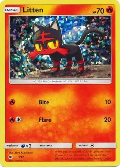 Litten 3/12 McDonald's Collection 2017 Pokemon card