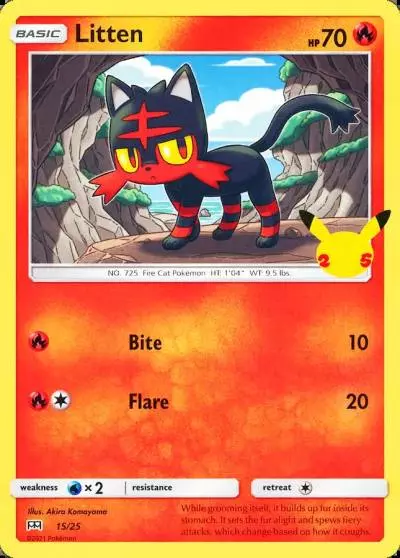 Litten 15/25 McDonald's Collection 2021 Pokemon card
