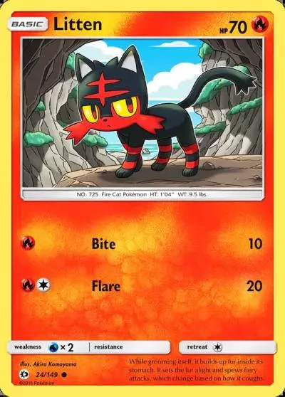 Litten 24/149 Sun & Moon Pokemon card